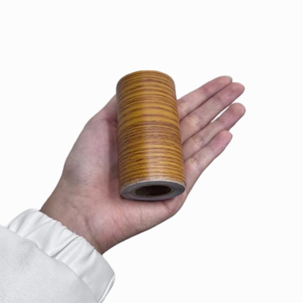 1 Roll Thickened Imitation Wood Grain Skirting Wall Stickers, Self-adhesive Living Room Bedroom Wall Corner Decoration