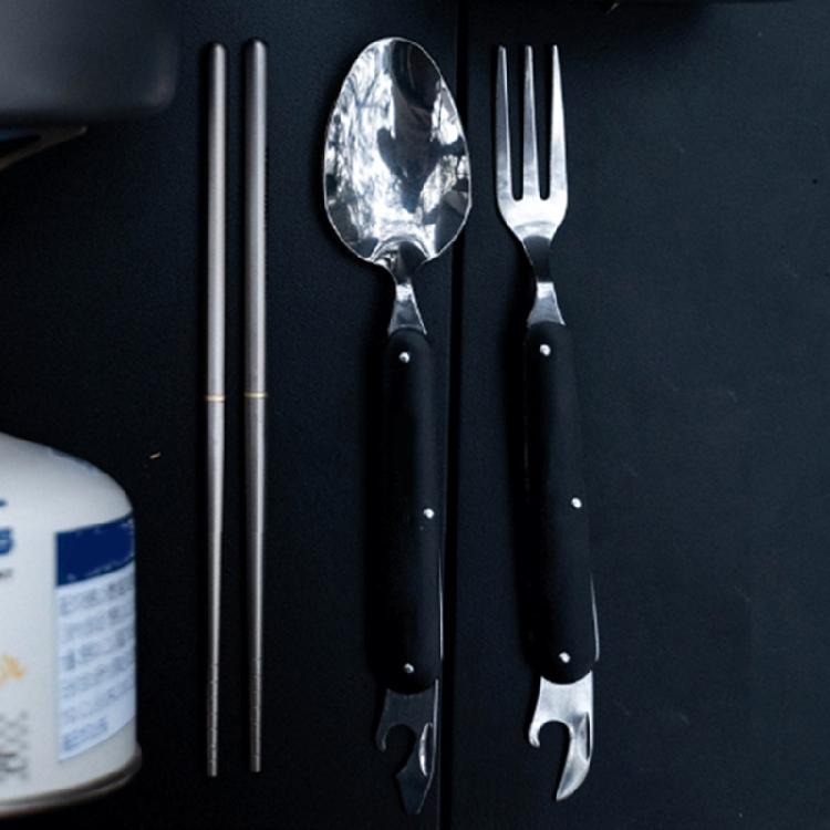 Foldable Titaniums Chopsticks With Front Grooves Nonslip Small Storage Folding Spoon Fork for Camping Activity