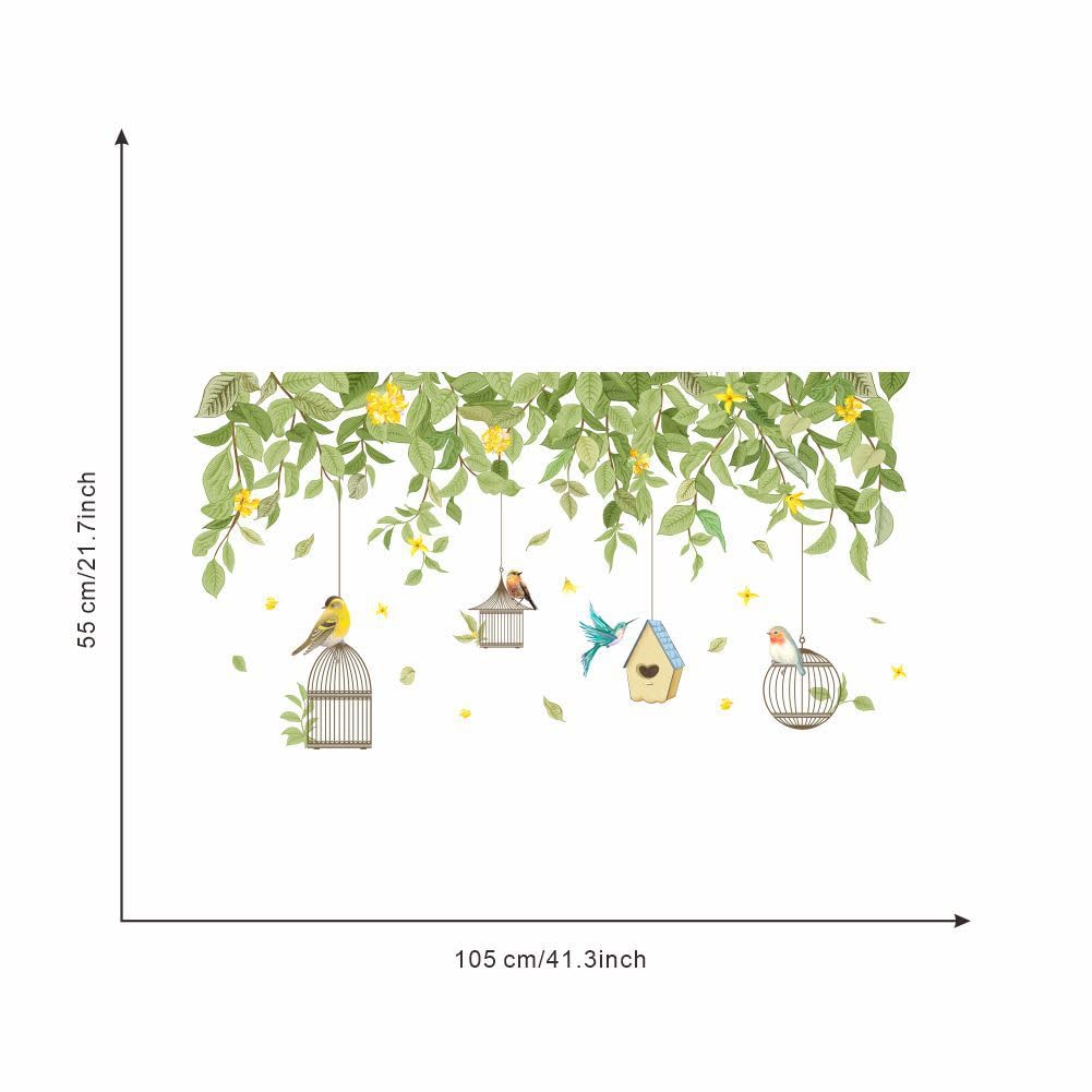 Wall Stickers Featuring Natural Green and PVC DIY Wall Sticker Removable Wallpaper Stylish Living Wall Wall Wall Wall Square Rental Houseplants,