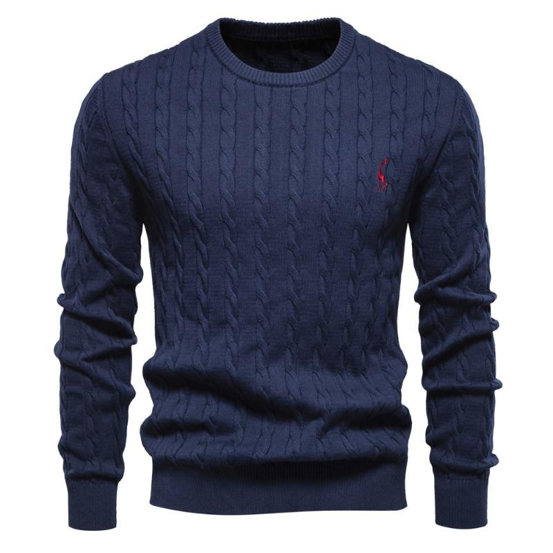 Autumn and Winter New Men's Sweater Set Deer Embroidery Solid Color Sweater Men