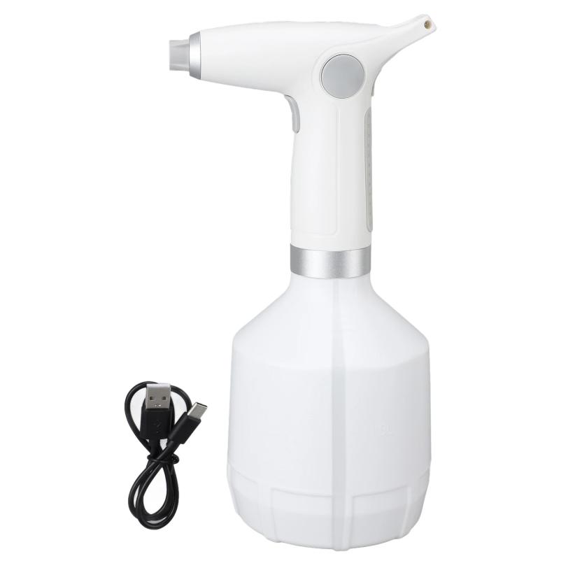 Electric Spray Bottle 1L USB Rechargeable with Adjustable Nozzle Electric Plant Sprayer for Indoor Outdoor Garden