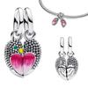 New Original 925 Silver Charms Butterfly Flower Heart Fish Beads Pendant Bracelets Necklaces Womens DIY Jewelry Gift