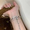 Creative Design Silver 925 Woven Spiral Bracelet Luxury Diamond Inlay Bangles for Women Exquisite Fashion Style Jewelry