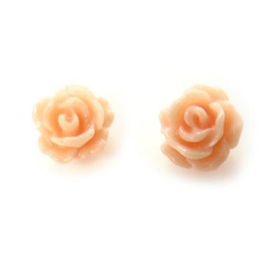 [R3322] - Silver 'Rosa Romantica' Pink Earrings - 7 Mm