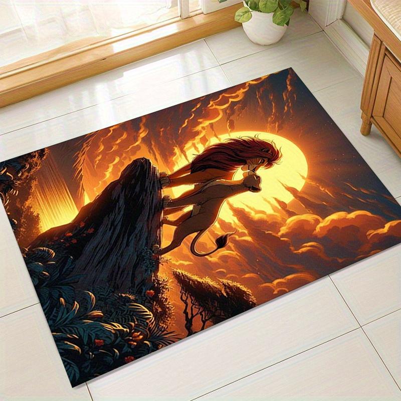 

1pc. Lion King Sunset Outdoor Rug - Perfect for Home Decor, Office Carpet, Gift Ideaz041492 60cm by 90cm