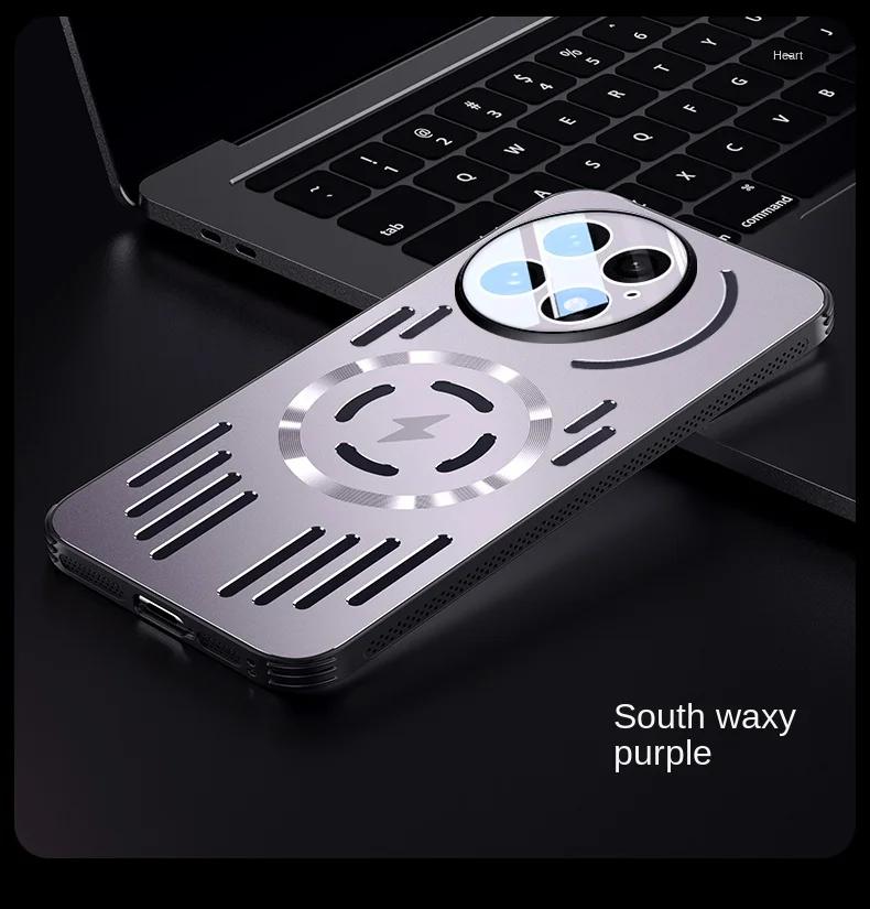 

Металлический теплоотводящий магнитный чехол для OnePlus 13T 13 R 12 ACE 5 Pro Magsafe ударопрочный алюминиевый сплав бампер твердый чехол Shell For OnePlus 13 фиолетовый