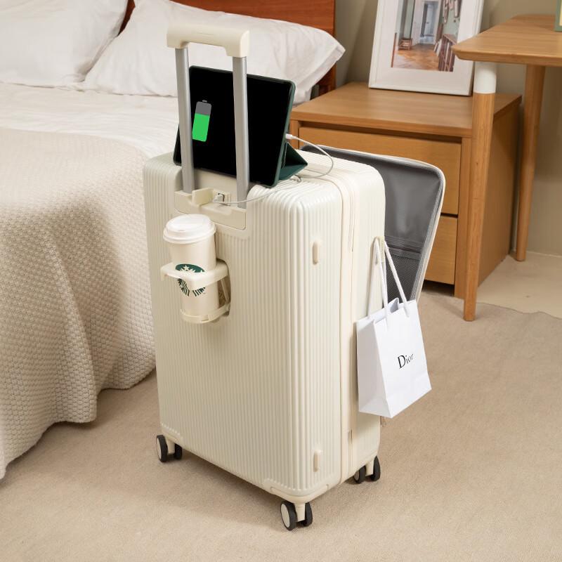 OEING Front-Opening Spinner Carry-On Suitcase