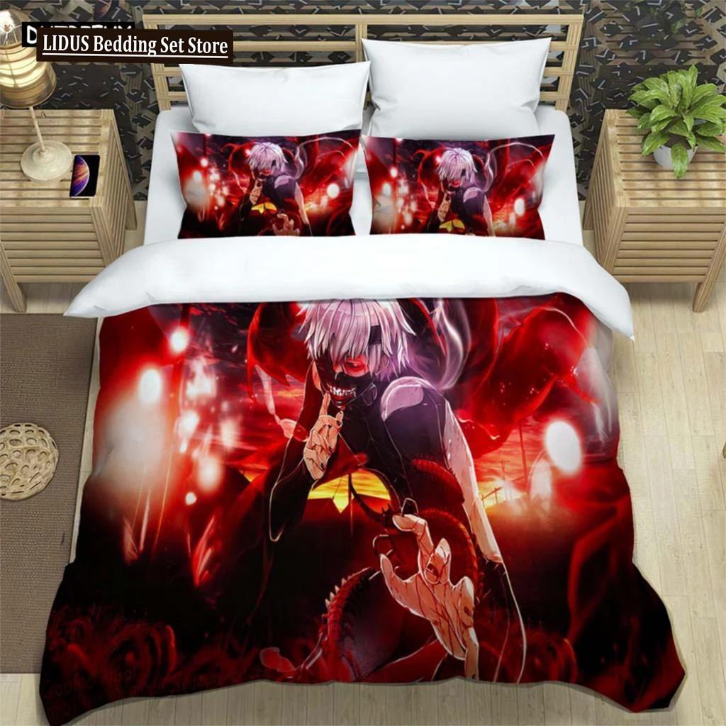 Japanese Fashion Anime Digital Printing Polyester Bedding Set For Boys And Girls, Youth Bedding Set, Couple Gift