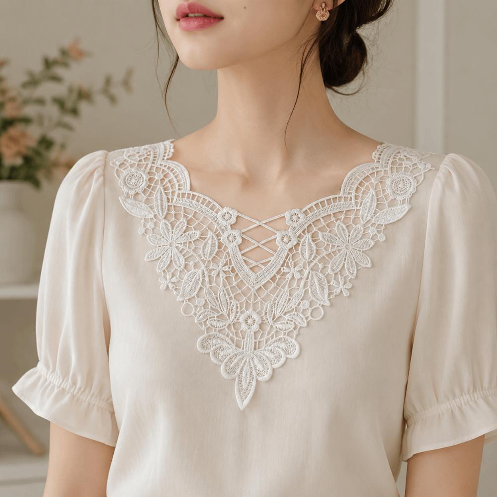 Handmade Neckline Collar Applique Elegant Hollow Out Trim DIY Sewing Supplies
