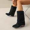 Suede Mid-tube Boots Women's New Round Toe Sleeve Soft Sole Anti-slip Wear-resistant Fashion Boots