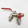 1xbrass Water Faucet Garden Tools 1/2" Connection Classic Dual-outlet Garden Faucet Easy Install With Brass Ball Valve