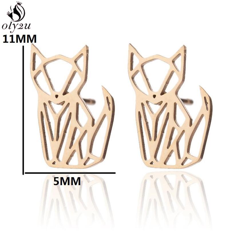 Mini Stainless Steel Geometric Earrings Black for Women Men Heart Triangle Leaf Volleyball Ear Studs Punk Piercing Pendientes