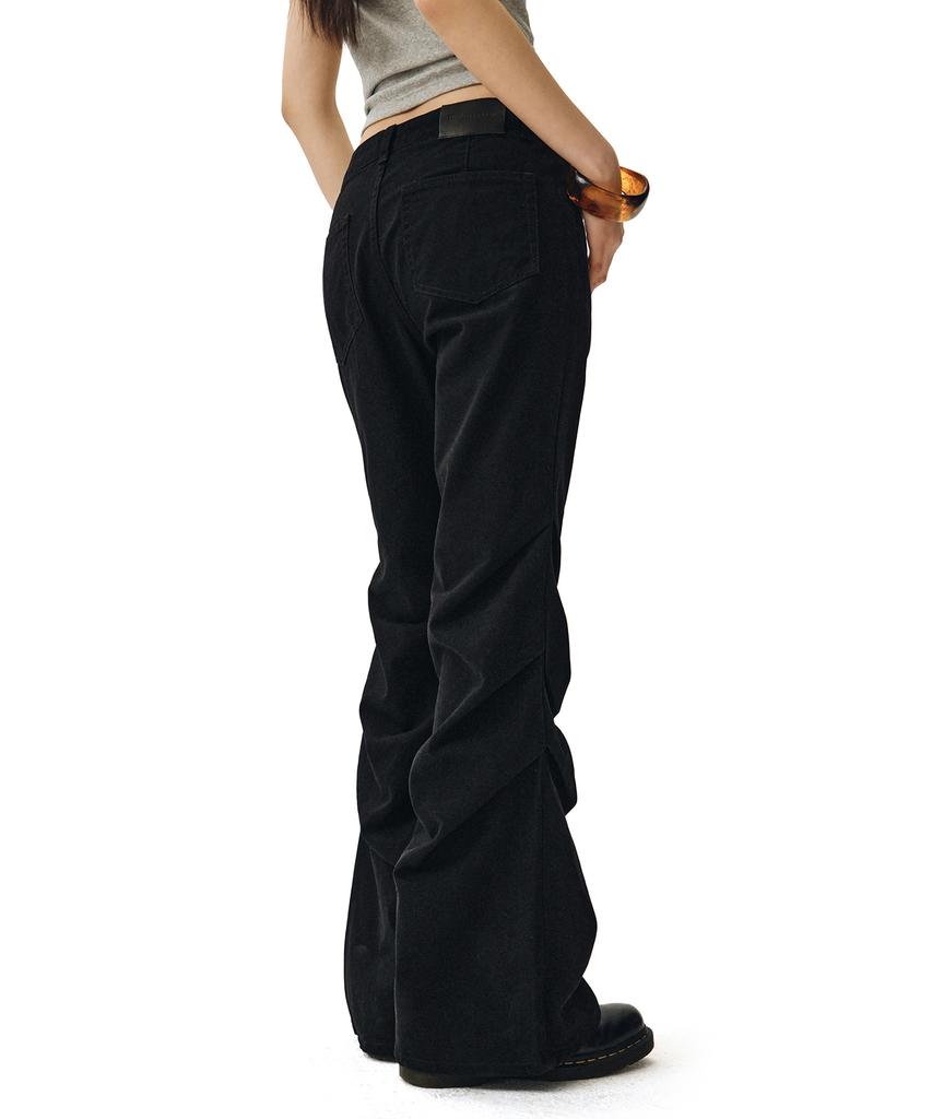Deketeuumeon Flared Shirring Pants Dcwpt017Black