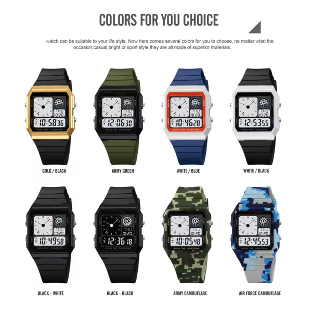 Fashion Sports Summer Time Male Female Students Waterproof Outdoor Simulated Pointer Electronic Watch Reloj Hombre