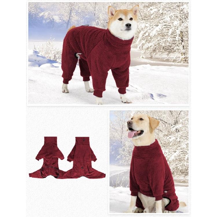 4 Leg Dog Outerwear Plush Jumpsuit Outdoor Warm Coat For Winter Warmth And Indoor Pajamas for Small To Large Breeds