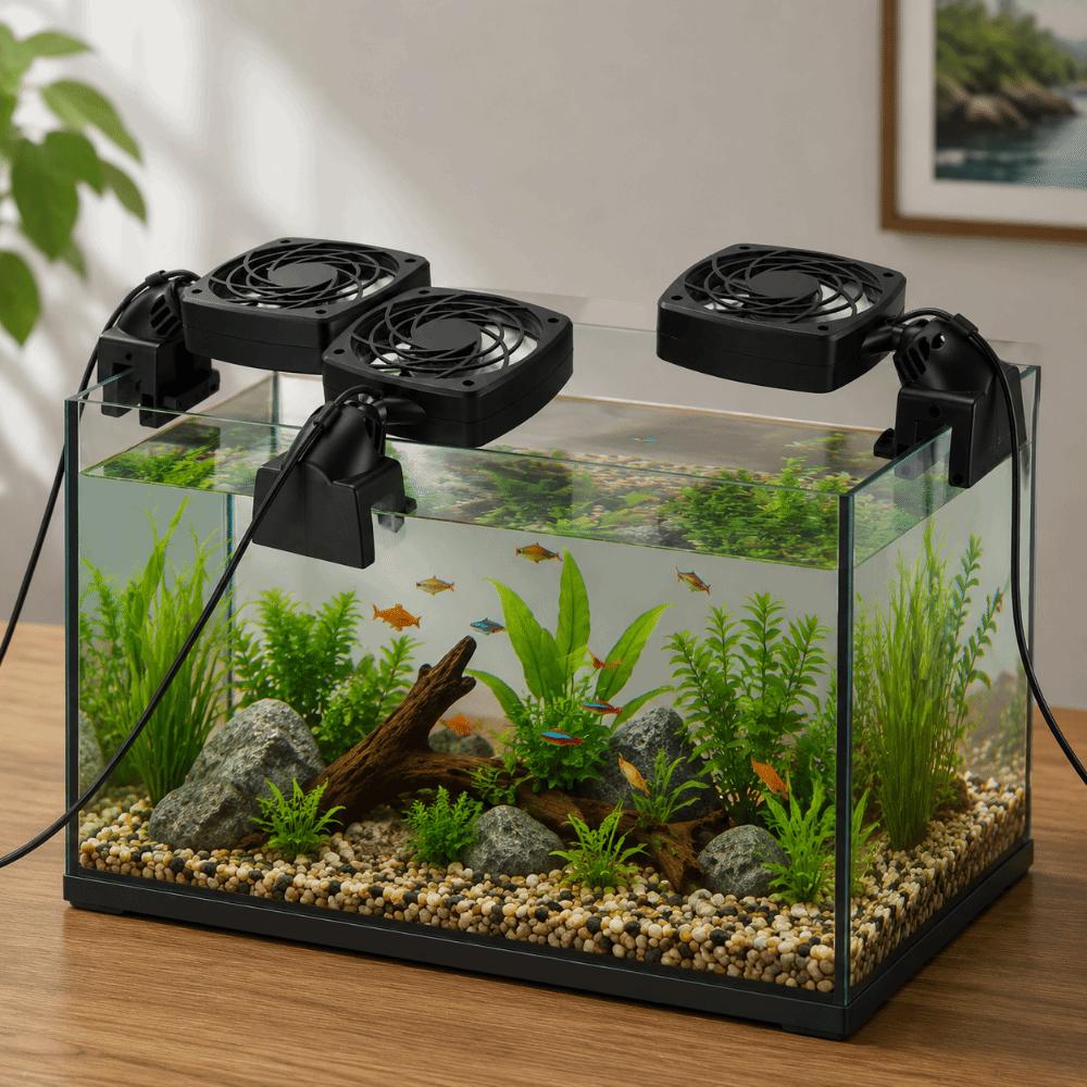 Adjustable Angle Fish Tank Cooling Fan Quiet Single Head Aquarium Chiller Fan Low Noise Energy Efficient Temperature Control