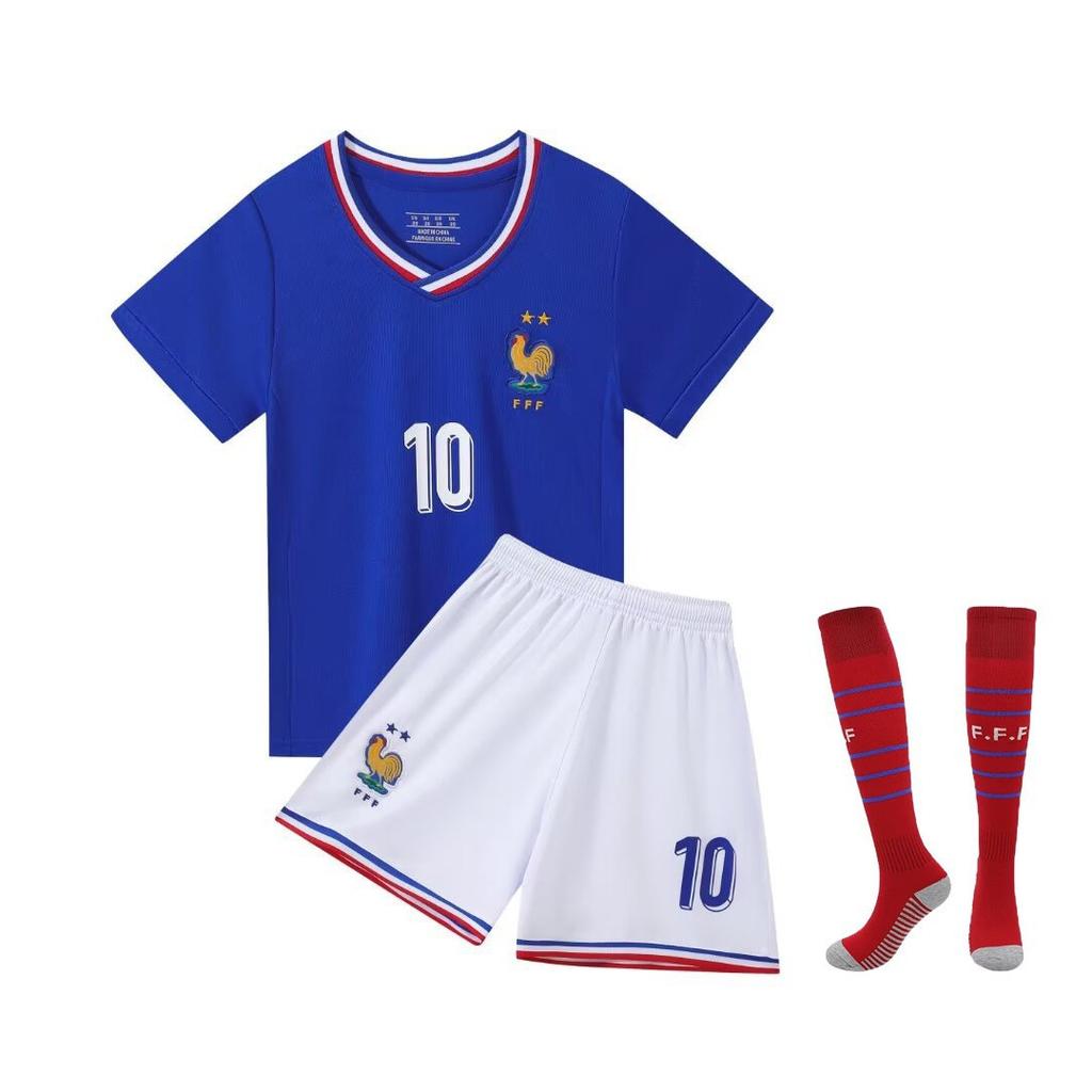 24-25 France Home No. 10 National Team Football Suit Children'S Clothing Adult Suit Size 14-3Xl