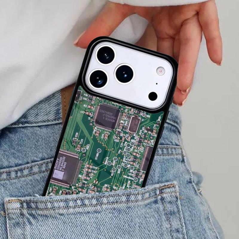 inside Circuit Board Phone Case for iPhone 16e 15 14 13 12 17 Pro Max Plus Air 17pro Cover Coque