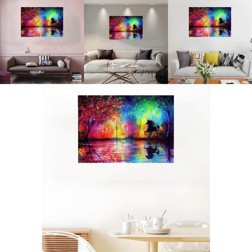 Canvas Horse Wall Art Animal Painting With Spray Technology For Hotel And Cafe Decor