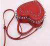 Love Heart Shaped Bag High Quality Leather Shiny Burgundy Purse Fashion Luxury Shoulder Crossbody Ladies Marry Party Wallet