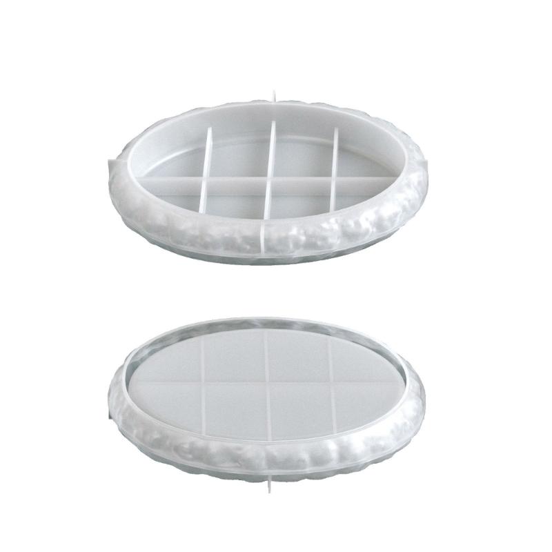 Oval Shape Rock Texture Mirror Surfaces Silicone Mold For Tray Dish Crafting Making Resin Jewelry Organiser Mould
