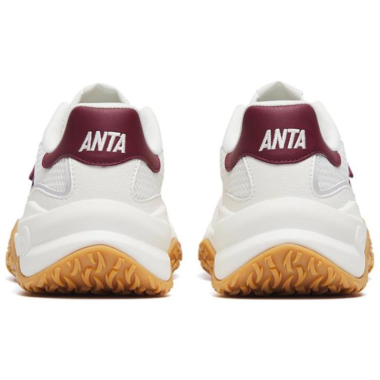 Anta Journey Slip Resistant Abrasion Resistant Low Top Sports Casual Shoes Women's White Gray Red 922318859-5