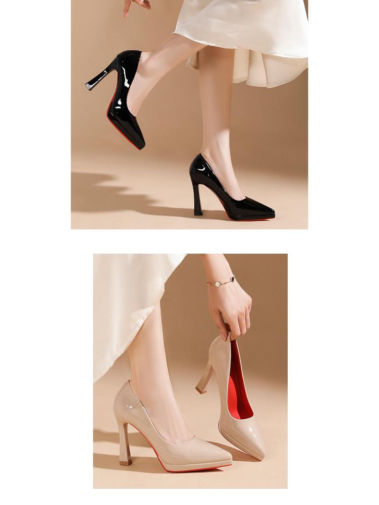 Women's Waterproof Platform Pointed Toe Stiletto High Heels - Professional Bridesmaid Banquet Shoes