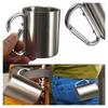 Tazza da campeggio all'aperto da 200 ml Tazza in acciaio inossidabile da viaggio con manico a moschettone Tazza da caffè e tè Set di pentole per esterni