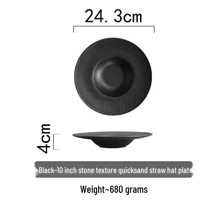 Abay Japanese Ceramic Straw Hat Pasta Salad Plate