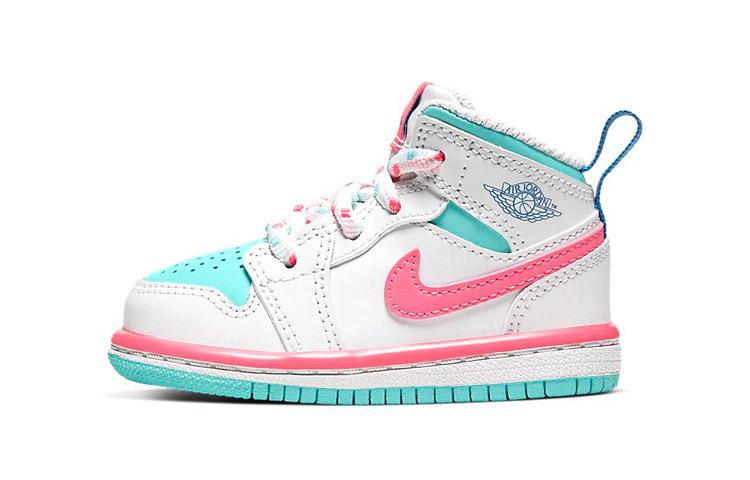 Jordan 1 Mid Белый Розовый Зеленый Soar TD 644507-102 22
