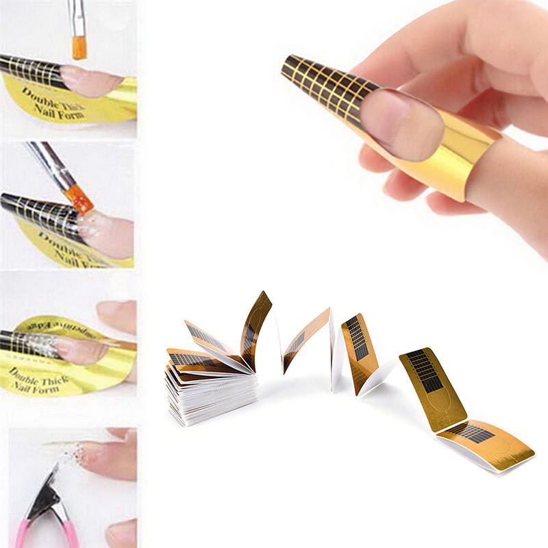 100Pcs Nail Art Tips Extension Forms Guide French Diy Tool Acrylic Uv Gel,