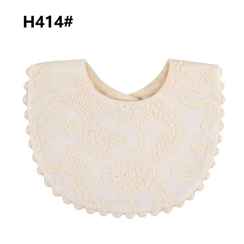 Korean Style Toddler Kids Lace Floral Bibs Cute Hollow Out False Collar Children Clothes Accessiory Pure Color Baby Girls Cotton