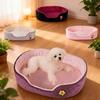Semi-Enclosed Pink Pet Bed Keeps Warm and Deep Sleeping Super Soft Cave Style Sheltered Sleeping Quarters for Small Animals