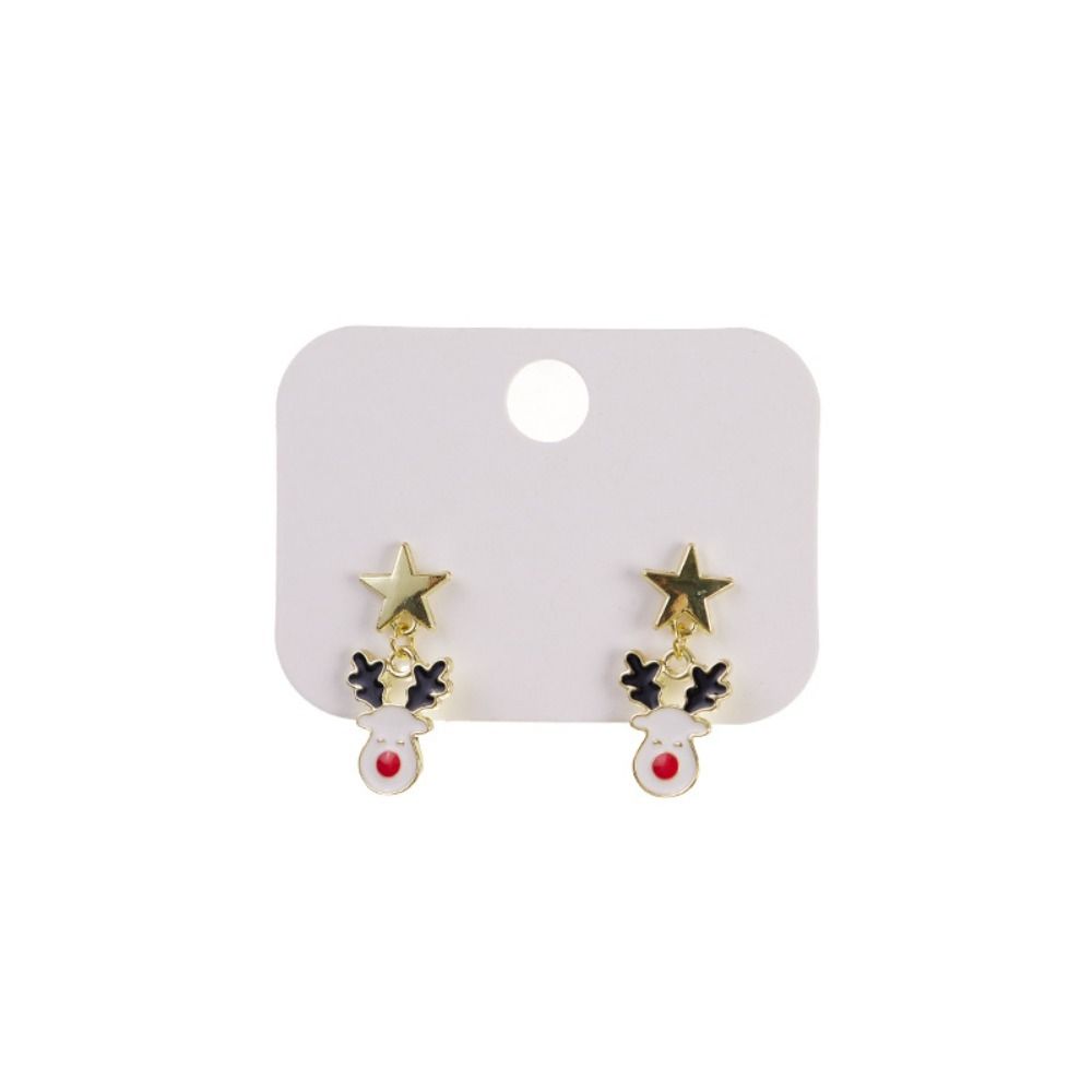 2 Pcs Christmas Tree Xmas Dangle Eardrop Christmas Elk Santa Claus Earrings  Gifts