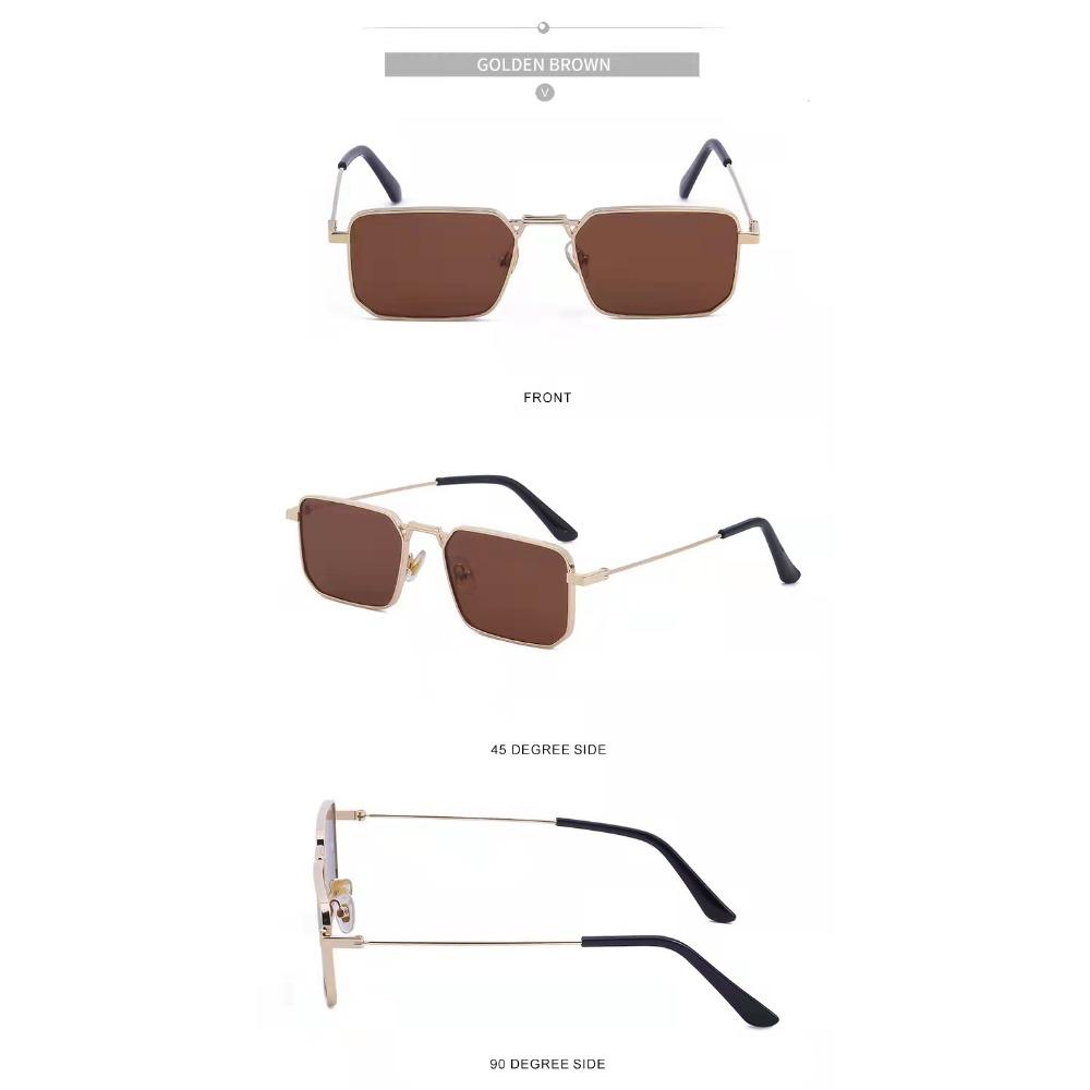 Luxury Designer Sunglasses for Men Women Retro Unique Metal Square Frame Classic Trendy Outdoor Sports UV Protection Eyewear