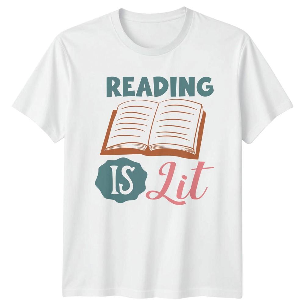 Reading Is Lit TShirt Book Lover Literature Birthday Gift For Him And Her S