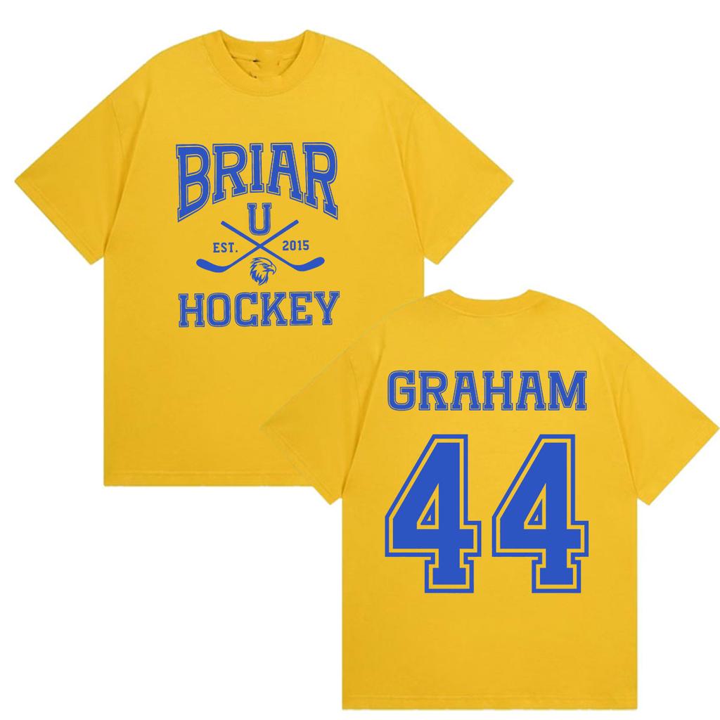 Briar Hockey Graham 44 T-Shirts Briar University Außerhalb des Campus TV-Serie T-Shirt Herren Damen Kleidung Baumwolle T-Shirt