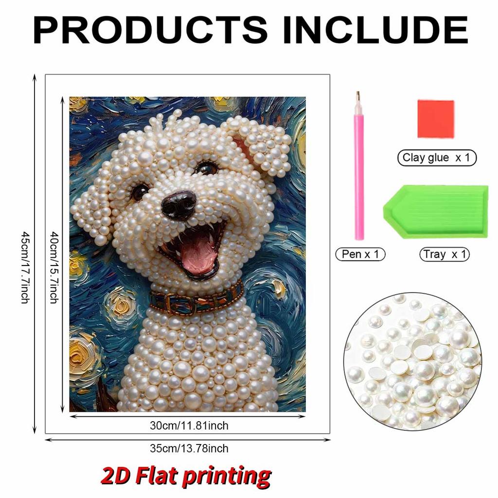 Pearl Painting Kit Cute Little Dog Theme Frameless Handicraft DIY Bedroom Decoration Living Room Wall Art Room Decoration Art Craft Decoration