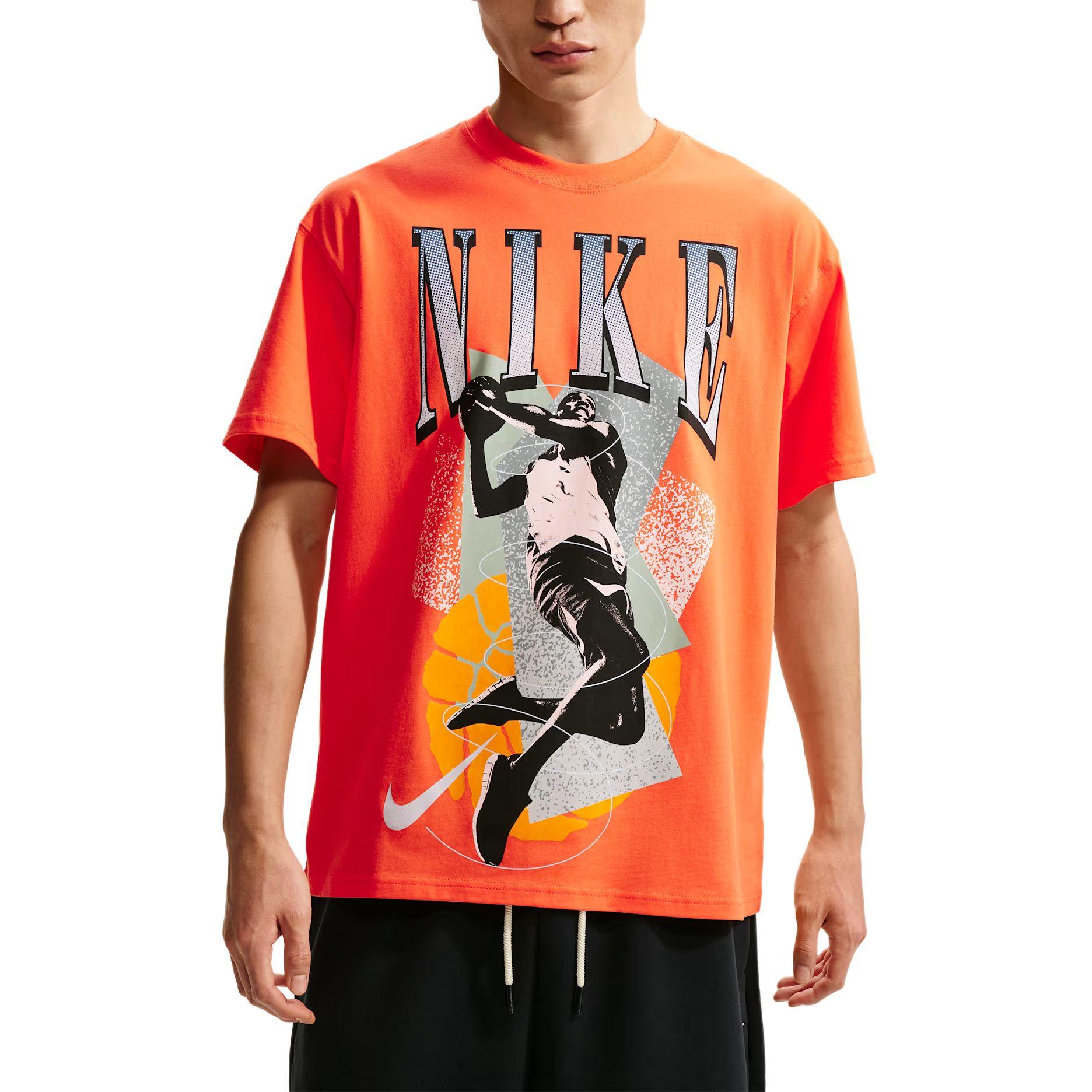 Nike Cotton Loose Fit Short Sleeve Basketball Shirt Men tops IH4132-842 M