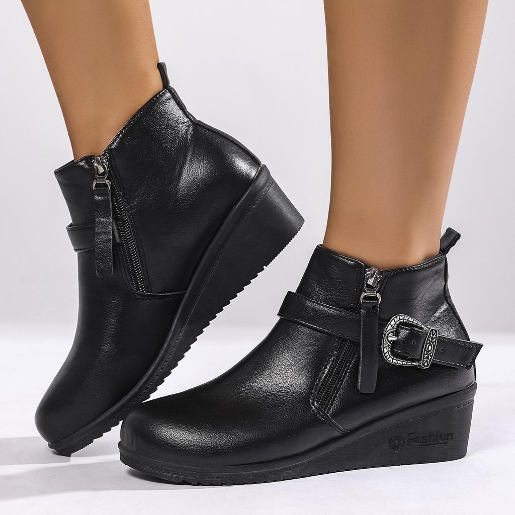 Women Boots New Trend Luxury Shoes For Women Solid Color Round Toe Comfortable Boots Women Retro Fashion Winter Ankle Boots