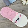 Women Invisible Cotton Socks No Show Nonslip Loafer Liner Low Cut Animal