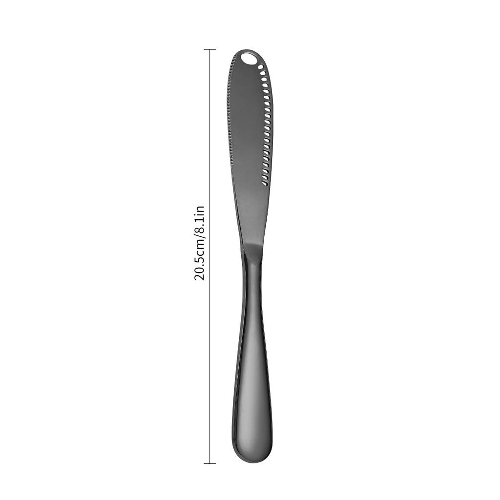 430 Stainless Steel Butter Knife with Hole Butter Spatula Oil Scraper Cheese Bread Jam Butter