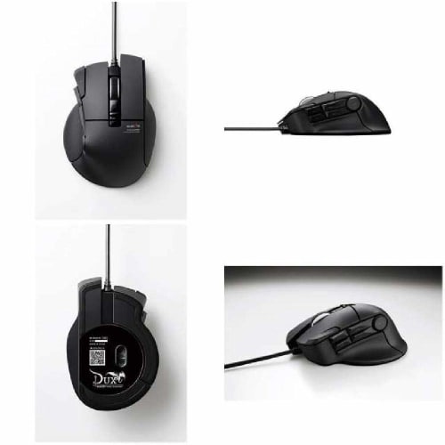 ELECOM USB Gaming Mouse [DUX] Wired 10 Buttons 2400dpi Hardware Macro Compatible M-DUX30BK