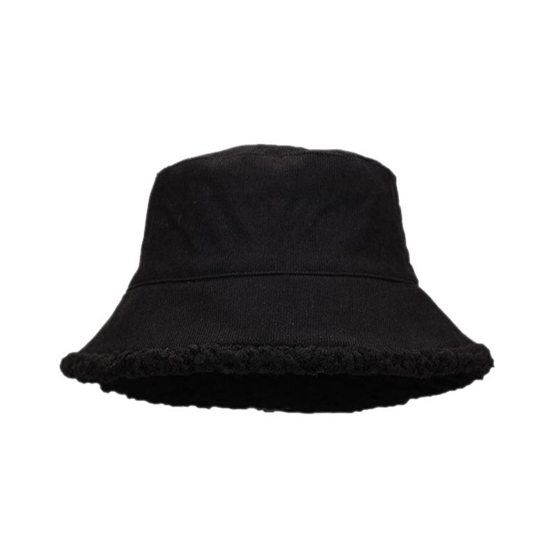 Female Hat Versatile Basin Warm Thickened Retro Wear On Both Sides