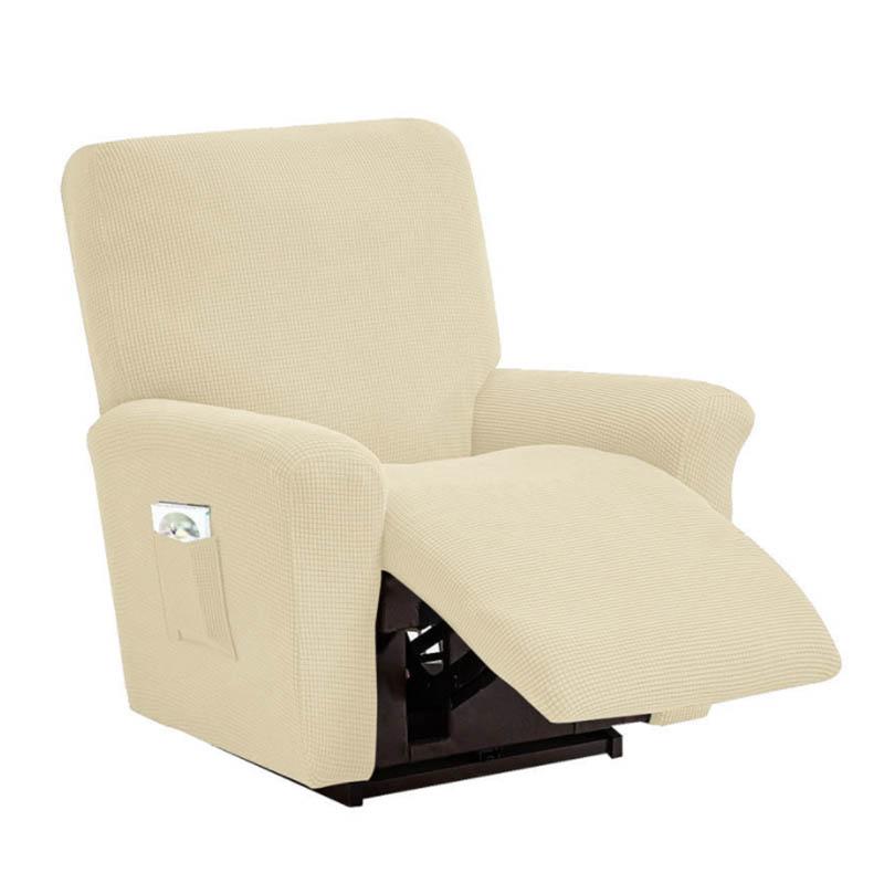 Waterproof Polar Fleece Recliner Cover Elastic Solid Color Recliner Cover Armchair Cover Split All Inclusive Lazy Chair Cover
