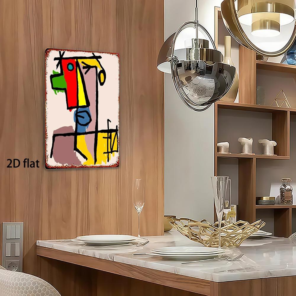 Vintage Metal Tin Sign 8x12 Inch - Abstract Art 2D Decor for Home Kitchen Farm Cafe Bar Garage, Classic Antique Design