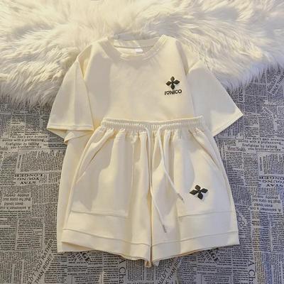 Women's Petite Summer Sports & Leisure Set: Short-Sleeved Top & Shorts Duo