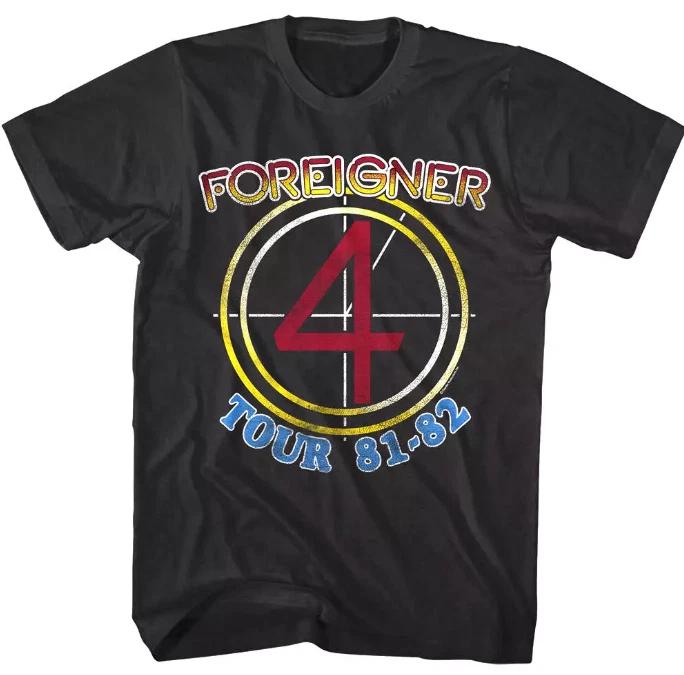 Мужская футболка Foreigner 4 Tour 1981-82 Мерч концертного тура рок-группы 80-х S