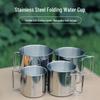 OEING Outdoor 304 Stainless Steel Camping Mugs with Folding Handles