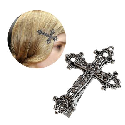1 Stück/1 Paar Haarspange Gothic Kreuzform Haarnadel für Pferdeschwanz Pony Halloween Look Stil Haarspangen für Teenager Kinder